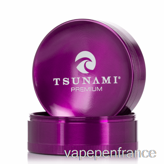 Tsunami 2,95 Pouces 4 Pièces Broyeur Supérieur Enfoncé Violet (75 Mm) Stylo Vape